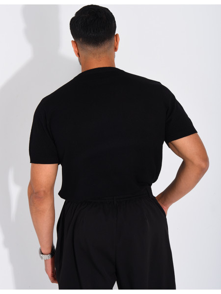 T-shirt texturé à boutons