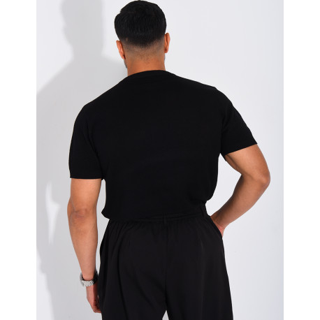 T-shirt texturé à boutons