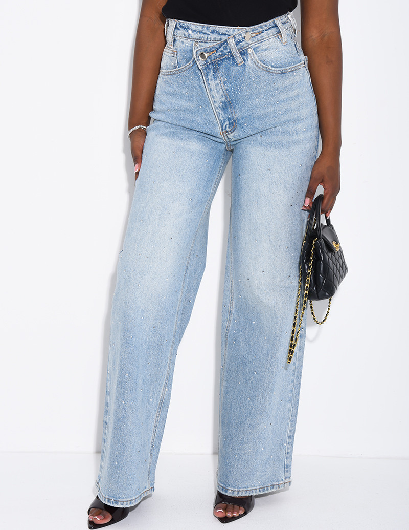 Jeans mit weitem Bein,...