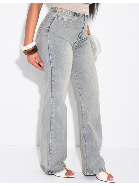 Jeans mit geradem Schnitt und hoher Taille aus Stretchstoff