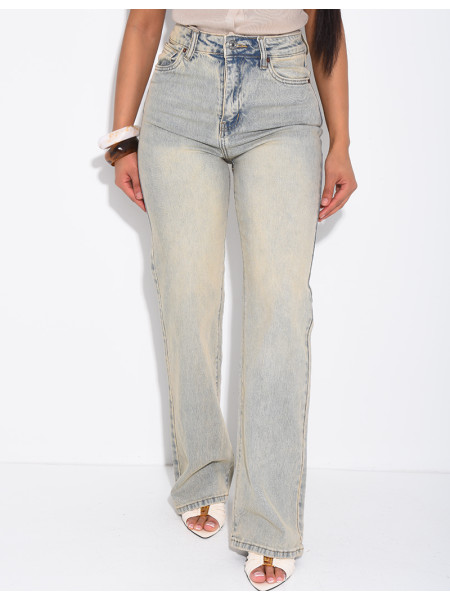 Jeans mit geradem Schnitt und Vintage-Waschung