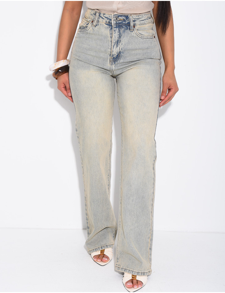 Jeans mit geradem Schnitt und Vintage-Waschung