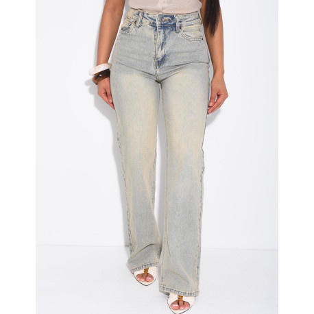 Jeans mit geradem Schnitt und Vintage-Waschung