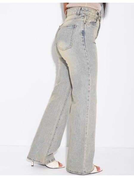 Jeans mit geradem Schnitt und Vintage-Waschung