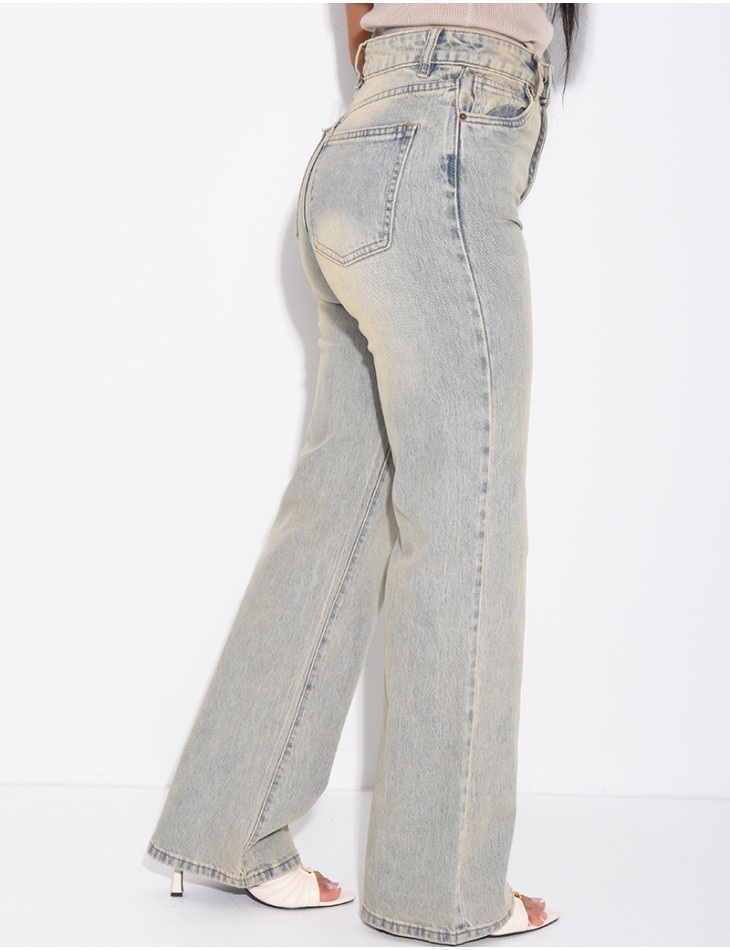 Jeans mit geradem Schnitt und Vintage-Waschung