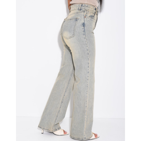 Jeans mit geradem Schnitt und Vintage-Waschung