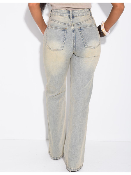 Jeans mit geradem Schnitt und Vintage-Waschung