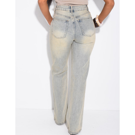 Jeans mit geradem Schnitt und Vintage-Waschung