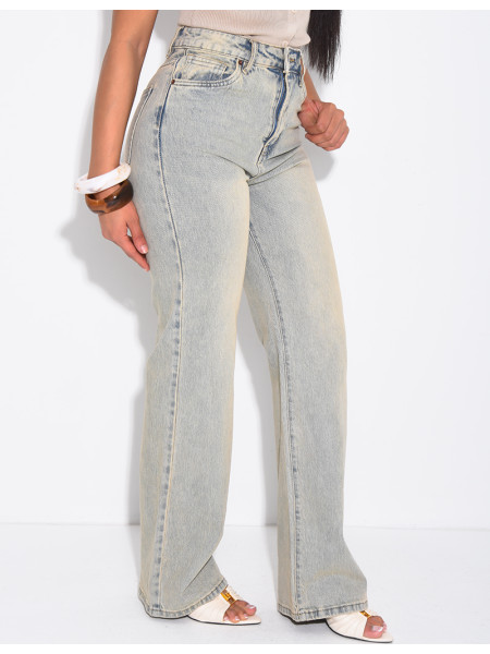 Jeans mit geradem Schnitt und Vintage-Waschung