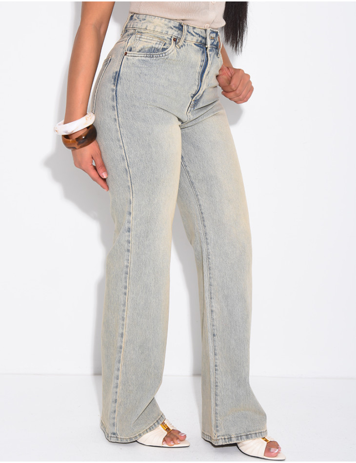 Jeans mit geradem Schnitt und Vintage-Waschung