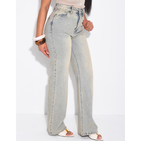 Jeans mit geradem Schnitt und Vintage-Waschung