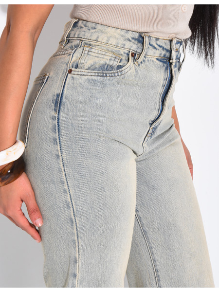 Jeans mit geradem Schnitt und Vintage-Waschung