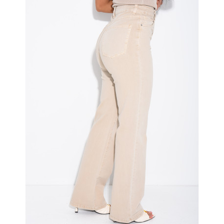 Jeans mit geradem Schnitt und hoher Taille, aus Stretchmaterial