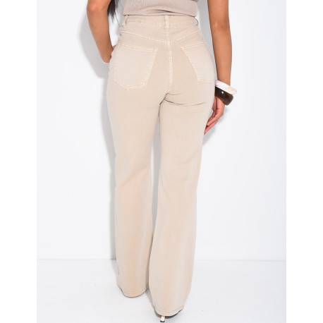 Jeans mit geradem Schnitt und hoher Taille, aus Stretchmaterial