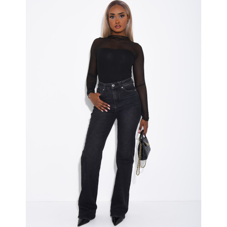 TALL  Jeans mit geradem Schnitt, hoher Taille, Stretch und extra langer Länge