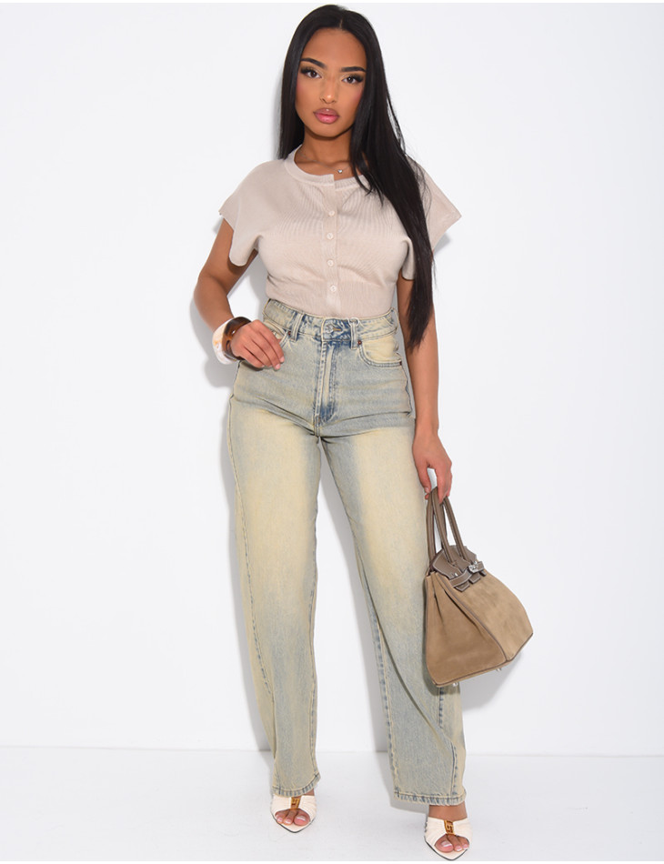 Vintage-wash balloon-fit jeans