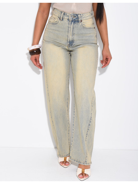 Vintage-wash balloon-fit jeans