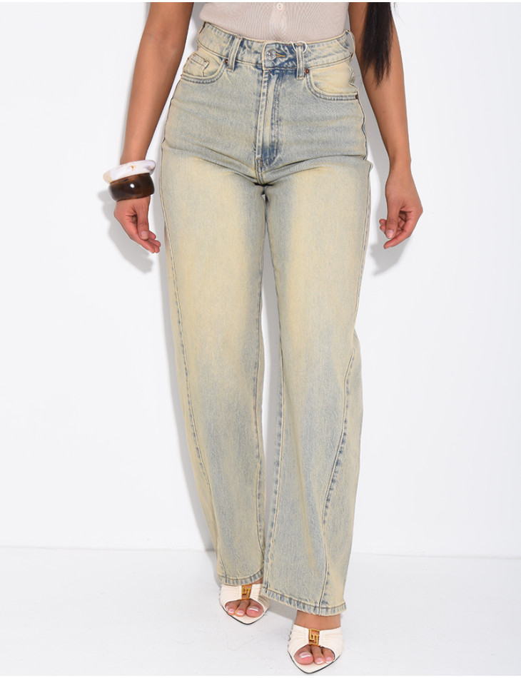 Vintage-wash balloon-fit jeans
