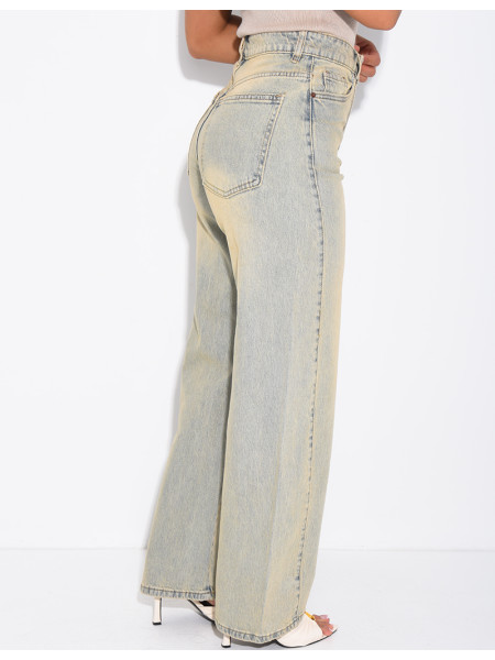 Vintage-wash balloon-fit jeans