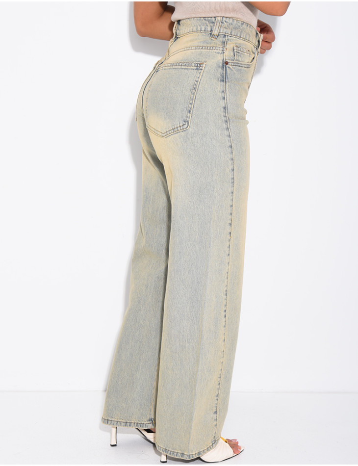 Vintage-wash balloon-fit jeans