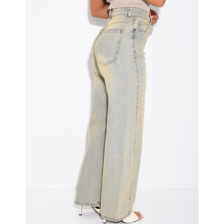 Vintage-wash balloon-fit jeans