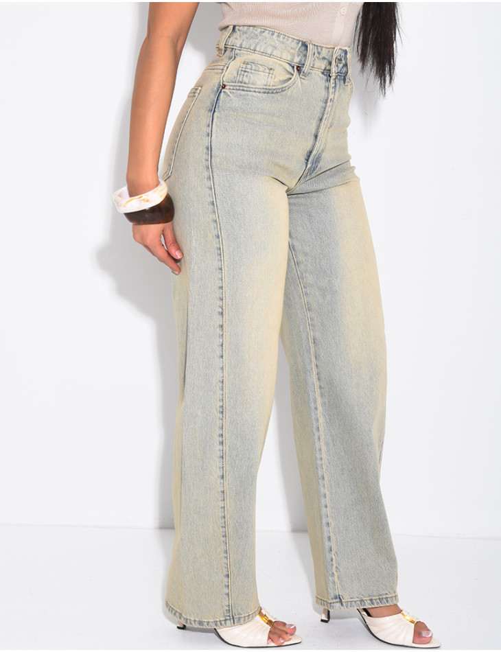 Vintage-wash balloon-fit jeans