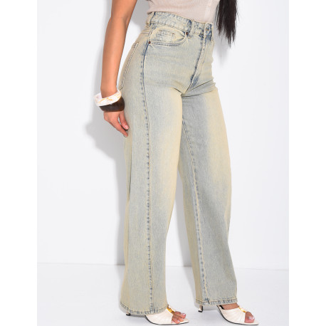 Vintage-wash balloon-fit jeans