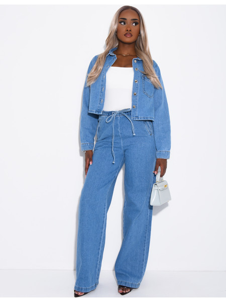 Straight-leg jeans with an elasticated waistband