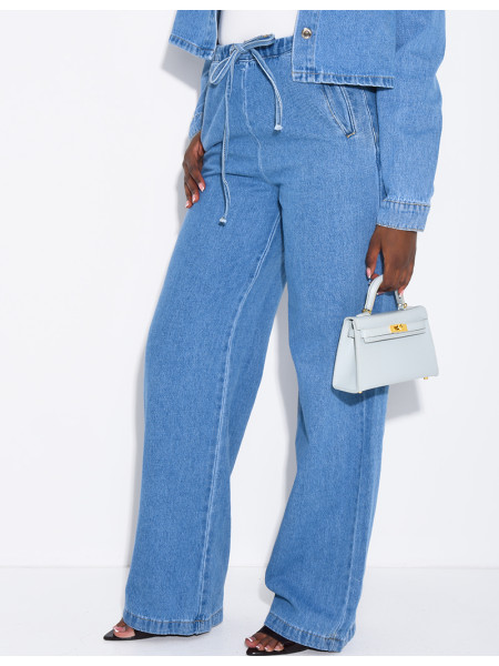 Straight-leg jeans with an elasticated waistband