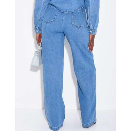 Straight-leg jeans with an elasticated waistband