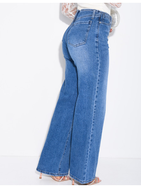Jeans mit geradem Schnitt und hoher Taille, ohne Taillenband