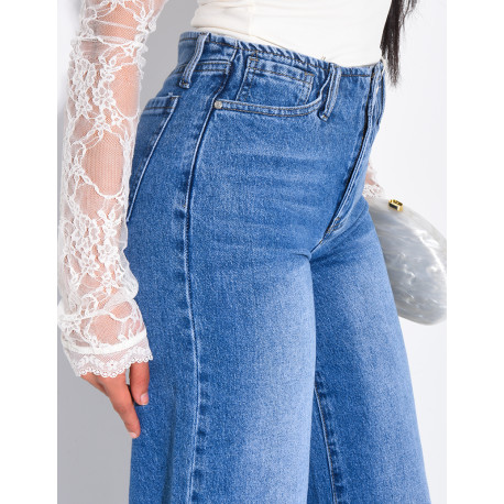 Jeans mit geradem Schnitt und hoher Taille, ohne Taillenband