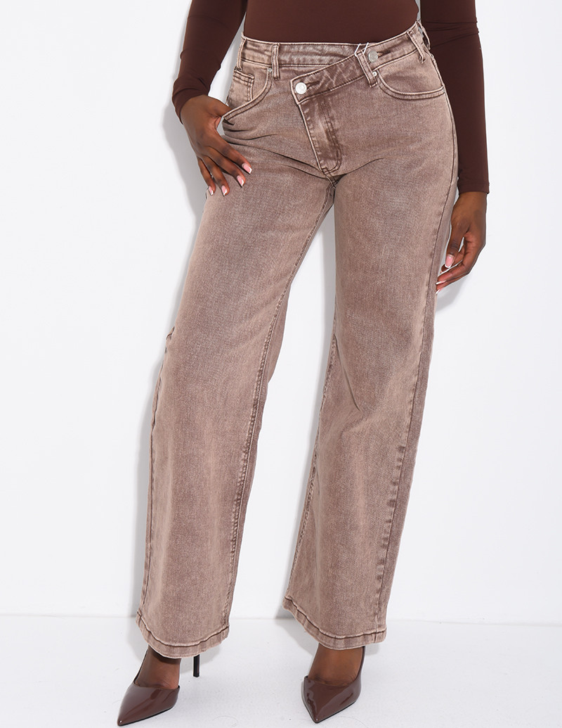 Jeans mit weitem Bein,...