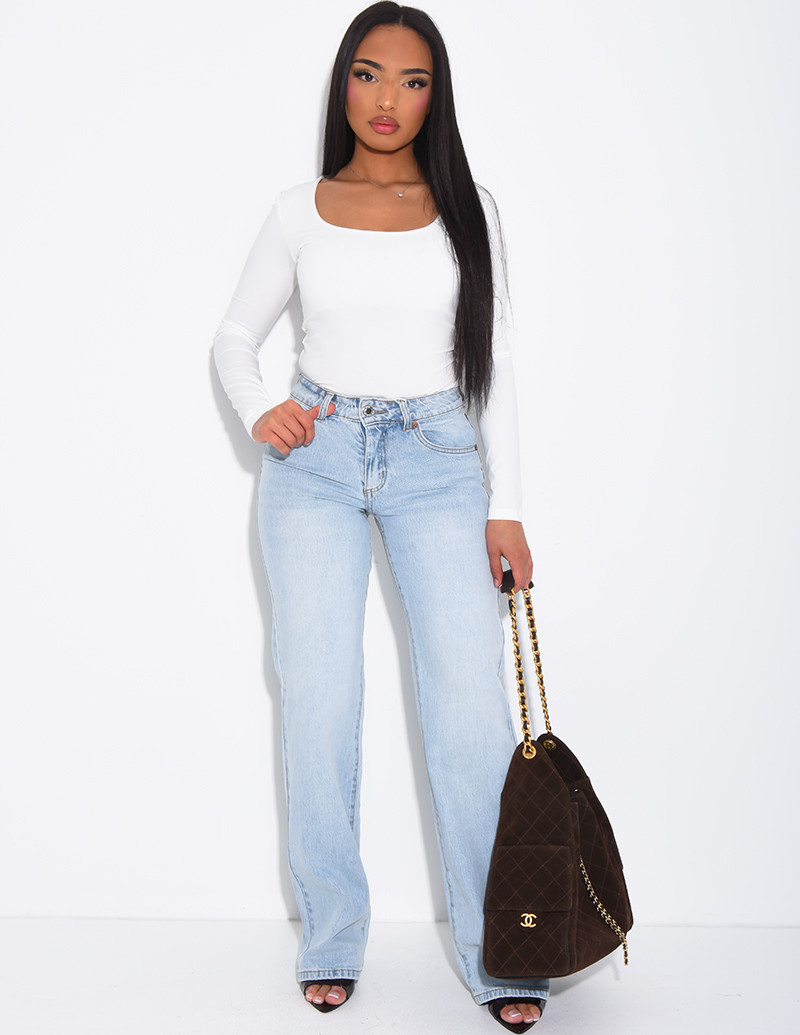 Light blue low-rise...