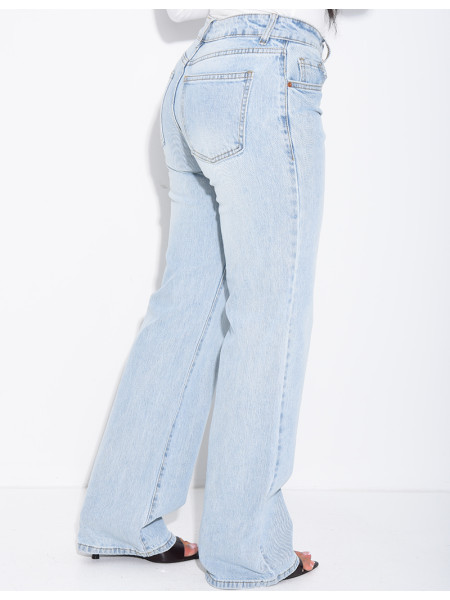 Hellblaue Low-Waist-Jeans mit weitem Bein