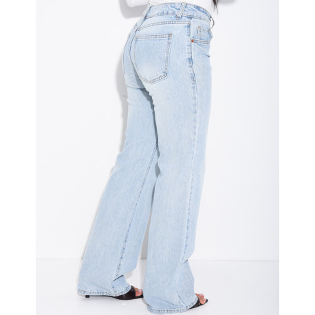 Hellblaue Low-Waist-Jeans mit weitem Bein