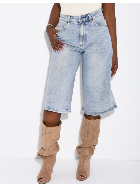 Jeans-Bermudas im Carpenter-Stil