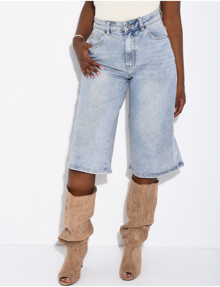 Jeans-Bermudas im Carpenter-Stil