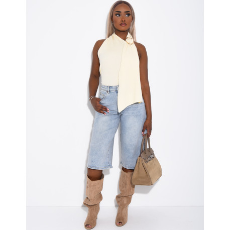 Jeans-Bermudas im Carpenter-Stil