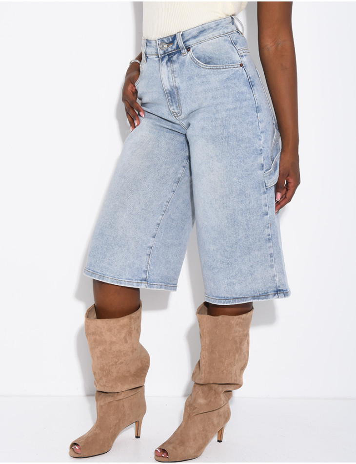 Jeans-Bermudas im Carpenter-Stil