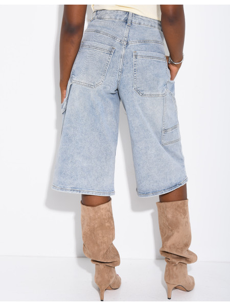 Jeans-Bermudas im Carpenter-Stil