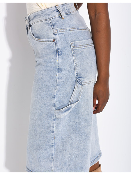 Jeans-Bermudas im Carpenter-Stil