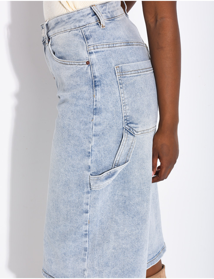 Jeans-Bermudas im Carpenter-Stil