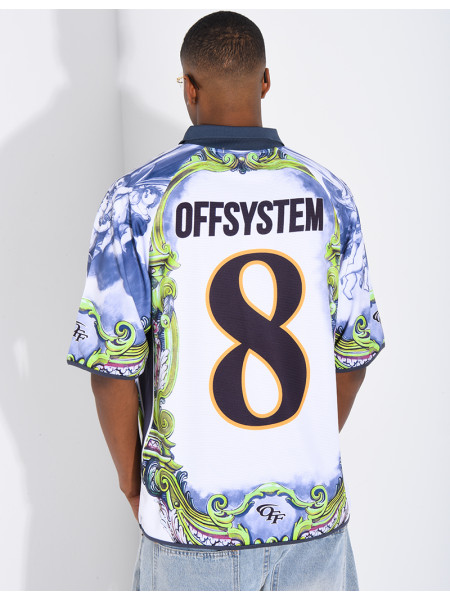 T-shirt nid d'abeille à motifs "Off system"