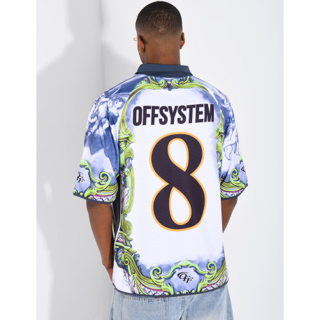 T-shirt nid d'abeille à motifs "Off system"