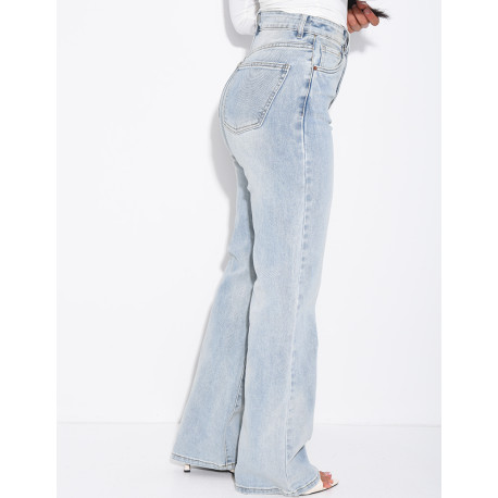 Jeans mit geradem Schnitt, hoher Taille, Stretch