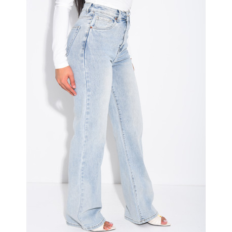 Jeans mit geradem Schnitt, hoher Taille, Stretch