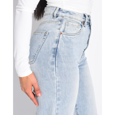 Jeans mit geradem Schnitt, hoher Taille, Stretch