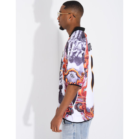 T-shirt nid d'abeille à motifs "Off system"