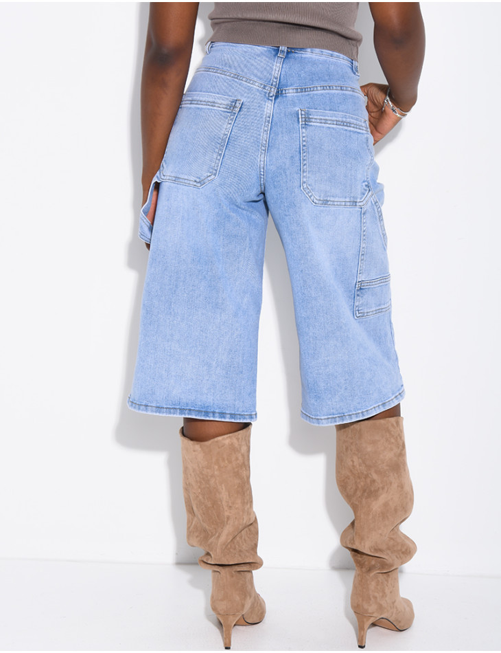 Jeans-Bermudas im Carpenter-Stil